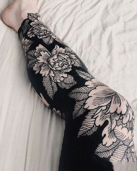 纹身大黑臂 9组深黑色的男士大黑臂纹身图案