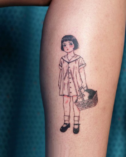 很可爱的一组卡通时尚小女孩纹身图片