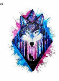 37组各风格的帅气狼头纹身图案手稿