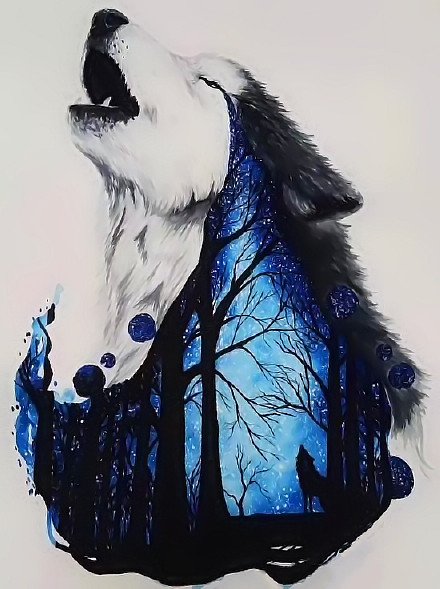 37组各风格的帅气狼头纹身图案手稿