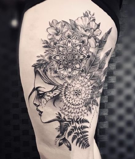 曼陀罗女人纹身 9款女郎和曼陀罗搭配的纹身图案