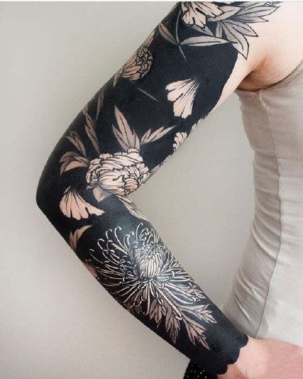 黑灰包小臂纹身  18款好看的包手臂黑灰纹身图案