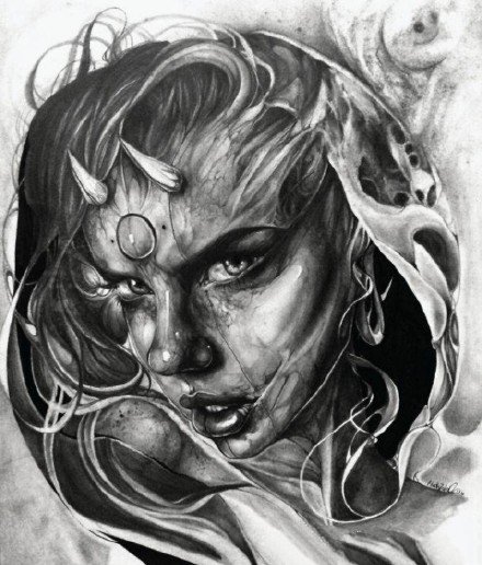 30组欧美包臂的写实黑色纹身图案