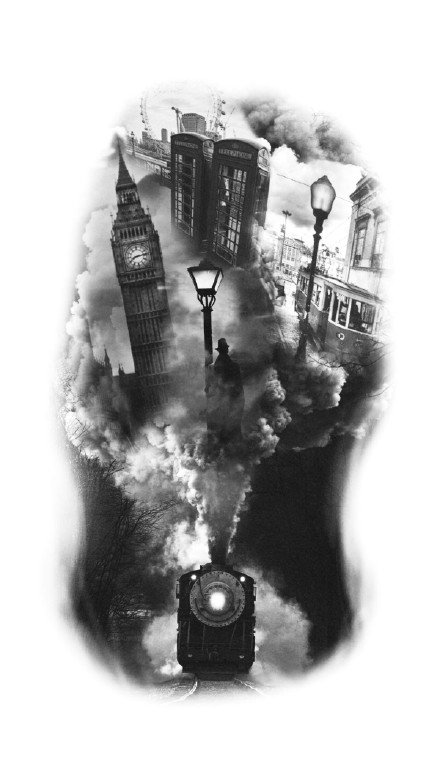 30组欧美包臂的写实黑色纹身图案