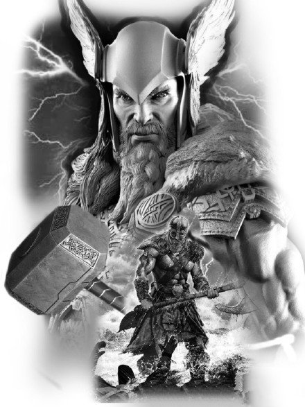 30组欧美包臂的写实黑色纹身图案