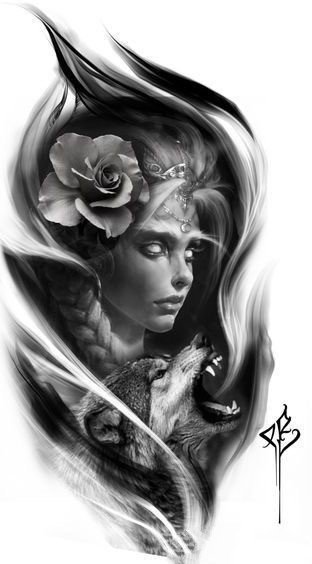 30组欧美包臂的写实黑色纹身图案