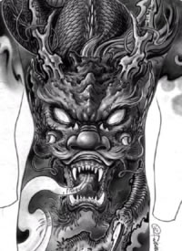 10组传统满背的纹身手稿图片欣赏
