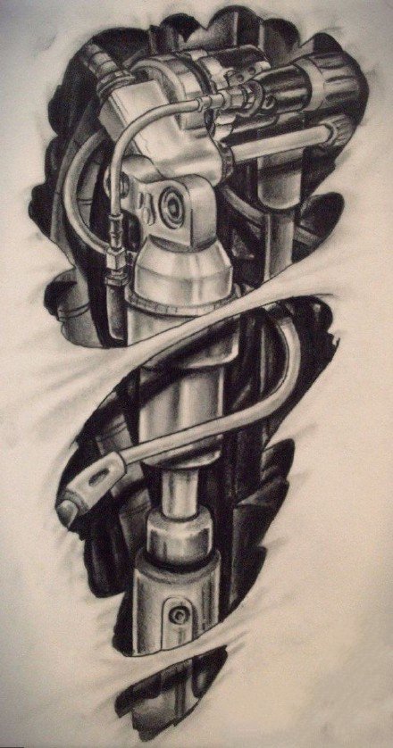 机械纹身 帅气的9款男性机械臂等机械纹身图案