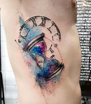 沙漏图案纹身 象征时间流逝的9张沙漏纹身图案