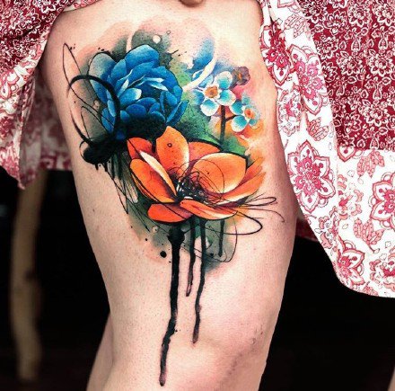 水彩纹身 23款漂亮的水彩色纹身图片赏析