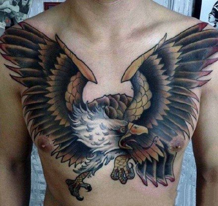 9款男性的大花胸纹身作品图片