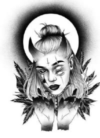 35组炫酷的点刺黑灰几何元素纹身手稿图片