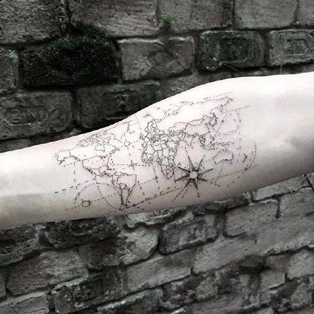 手臂线条纹身 18组创意的胳膊等部位线条纹身图片