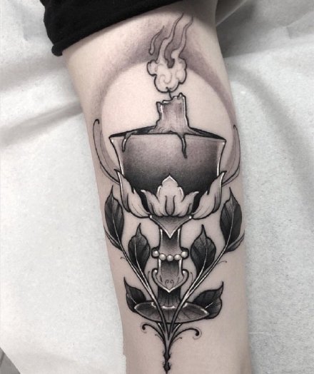 黑色点刺纹身 18组暗黑色的创意点刺纹身图案