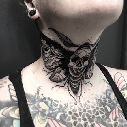 黑色点刺纹身 18组暗黑色的创意点刺纹身图案