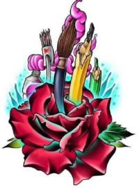 27组newschool的彩色图图案纹身手稿