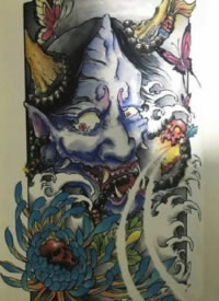 一组传统的纹身彩图手稿欣赏