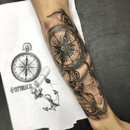 小臂钟表纹身 18款欧美风格包臂钟表纹身图案