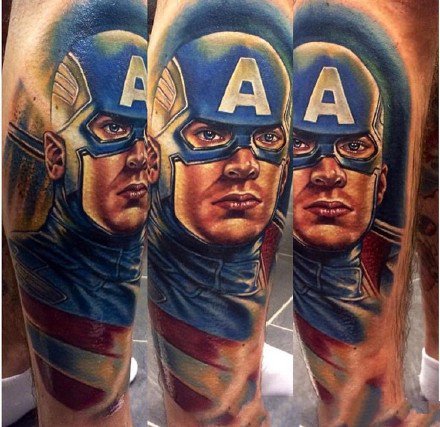 漫威纹身 18款漫威的角色人物逼真写实纹身图案