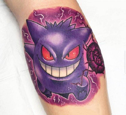 彩色的一组卡通宠物小精灵纹身图片