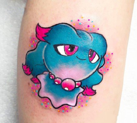 彩色的一组卡通宠物小精灵纹身图片