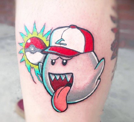 彩色的一组卡通宠物小精灵纹身图片