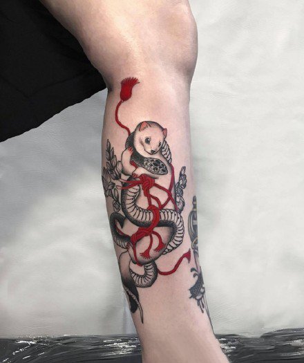 猫狗纹身 可爱小猫小狗主题的一组彩色小纹身图片