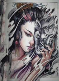 传统的一组老传统纹身手稿图片欣赏