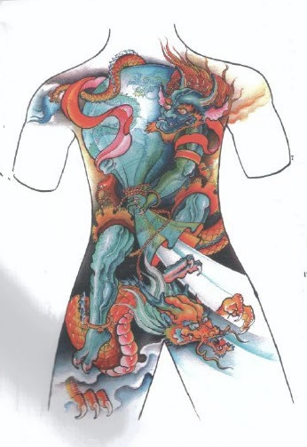 十几款满背纹身的手稿效果图欣赏