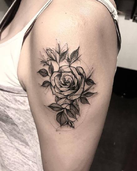 点线风格的9张暗黑灰纹身图案