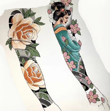 9组好看的手臂花臂纹身手稿效果图欣赏