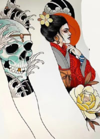 9组好看的手臂花臂纹身手稿效果图欣赏