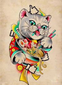 34款school风格的彩图纹身手稿图片