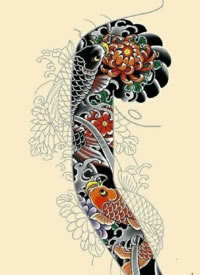 15款老传统的大花臂纹身手稿效果图欣赏