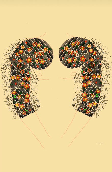 15款老传统的大花臂纹身手稿效果图欣赏