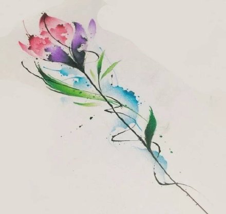 27款漂亮的水彩色素材纹身手稿图案