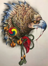 9张各风格的老鹰主题纹身手稿图片