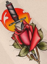 35款newschool风格的炫彩色纹身手稿图片