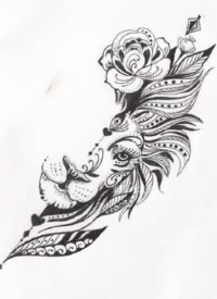 漂亮的一组适合脊柱和小臂的简约纹身手稿图片