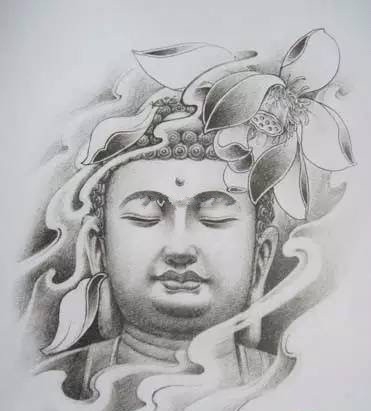 30组传统的佛头纹身手稿图片欣赏
