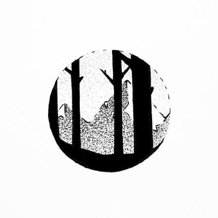 38款几何元素里的写实黑灰小风景纹身图案