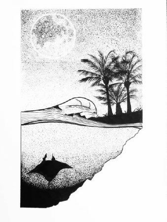 38款几何元素里的写实黑灰小风景纹身图案