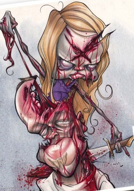 44组另类血腥漫画风格的纹身手稿图片欣赏