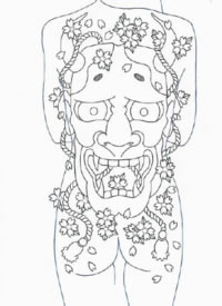 一组传统风格的纹身线稿手稿图片欣赏