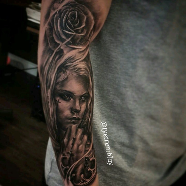 人物纹身图案女  多款风格各异的百变女郎人物纹身