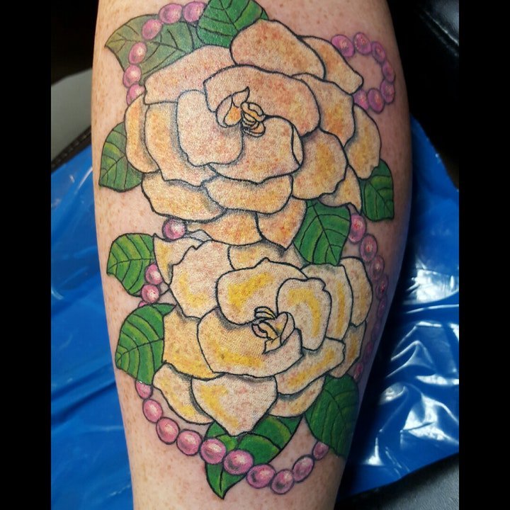 栀子花纹身 芬芳馥郁的栀子花纹身图案