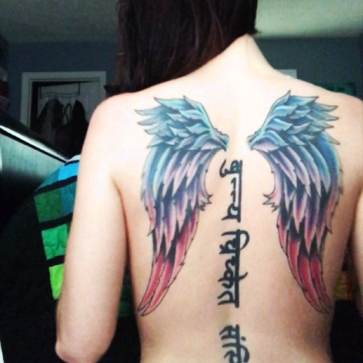 翅膀纹身图案 10张黑灰纹身与彩绘纹身风格的翅膀纹身图案