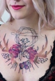 胸部纹身图  时尚而又个性飞扬的胸部纹身图案
