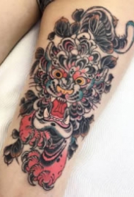 漂亮的oldschool日式纹身小动物头纹身图片