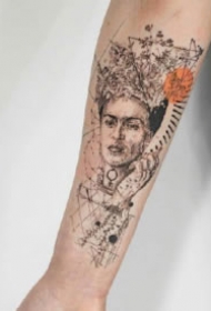 纹身点线图 很有设计感的一组小臂点刺线条设计纹身图案